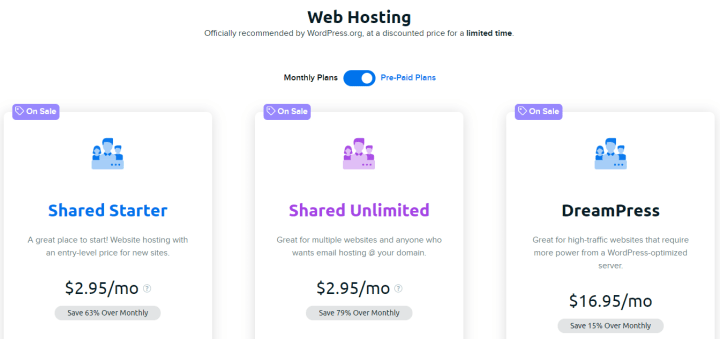 DreamHost khuyến mãi, giảm đến 79% cho gói unlimited shared hosting
