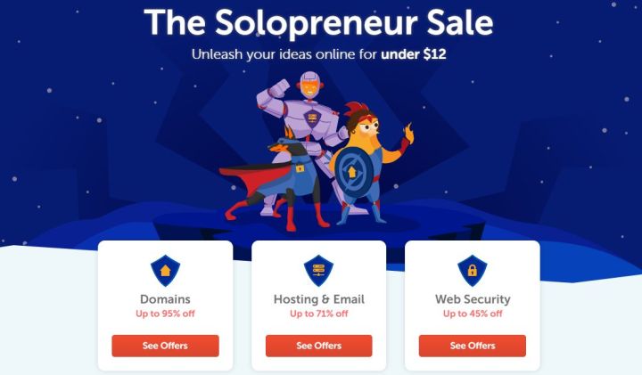 Namecheap: The Solopreneurs sale - Giảm giá đến 95% cho domain, 71% cho hosting