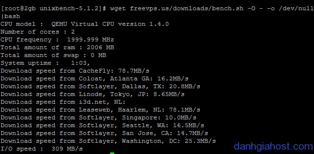 Tham khảo kết quả benchmark đánh giá dịch vụ SSD VPS của Vultr