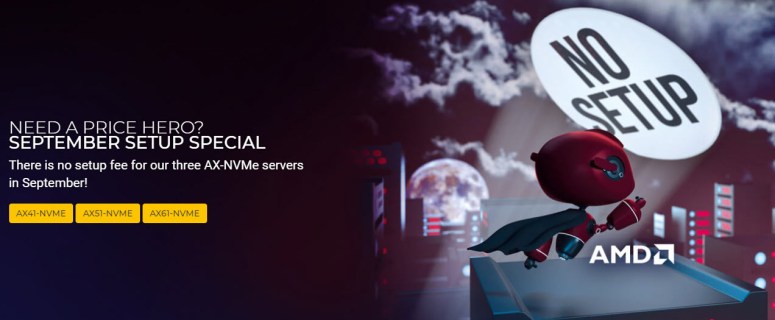 Hetzner khuyến mãi miễn phí khởi tạo dedicated server dòng AX-NMVE