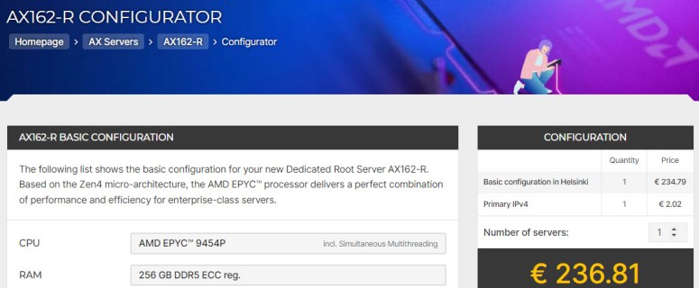Hetzner ra mắt máy chủ AX162: Hiệu suất mạnh mẽ cho ảo hóa và các ứng dụng đòi hỏi cao Hetzner ra mắt máy chủ AX162: Hiệu suất mạnh mẽ cho ảo hóa và các ứng dụng đòi hỏi cao