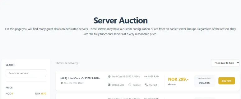Gigahost ra mắt Reverse Server Auction – Săn máy chủ giảm giá từng giờ