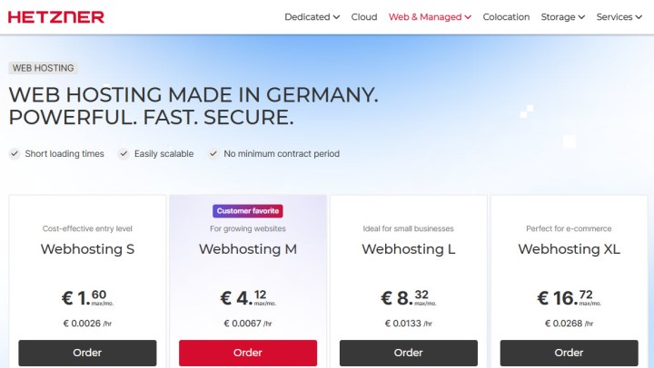 Hetzner shared hosting