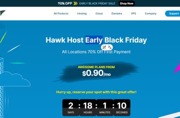 [Early BLACK FRIDAY 2025] HawkHost tung ưu đãi 70% (Lần thanh toán đầu) cho Hosting NVMe!